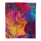Home Decor Throw Blanket, Abstract Colorful Waves Pattern Warm Soft Cozy Flan...