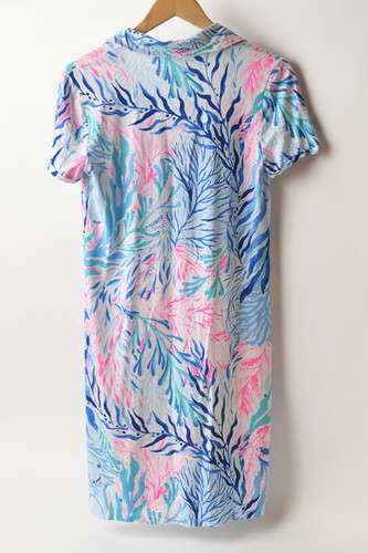 Lilly Pulitzer Damen Kleid 3/4 Arm Blau Rosa Blumenmuster Größe S - Bild 7 von 11