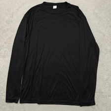 Sport-Tek Long Sleeve Performance Tee Mens M Black Athletic Base Layer Polyester