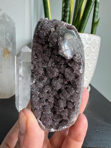 Rainbow Galaxy Amethyst Quartz Crystal Druzy Brown Geode Natural Mineral A32 - Picture 9 of 9
