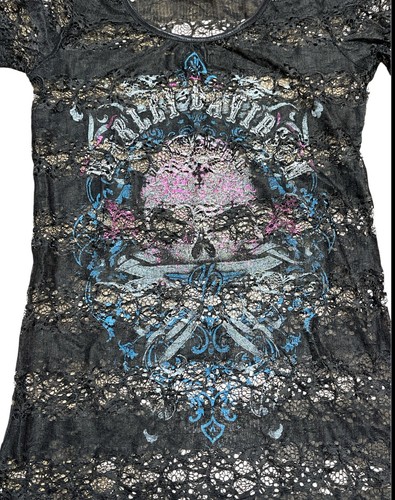 Maglione donna Harley-Davidson piccolo pizzo trasparente ottimo stato - Foto 3 di 11