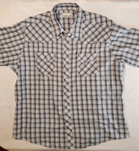 Vintage Wrangler Hemd Herren 2X Western Cowboy gestreift Kurzarm Pearl Snap XXL