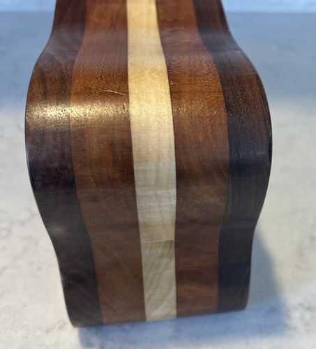Hand Crafted Curved Box W 3 Different Woods 5 Drawers + 1 Secret Finished Nice! - Picture 7 of 10