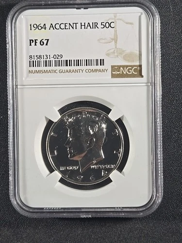 1964 U.S. Kennedy Half Dollar PROOF - ACCENTED HAIR variety - PF67 (NGC)