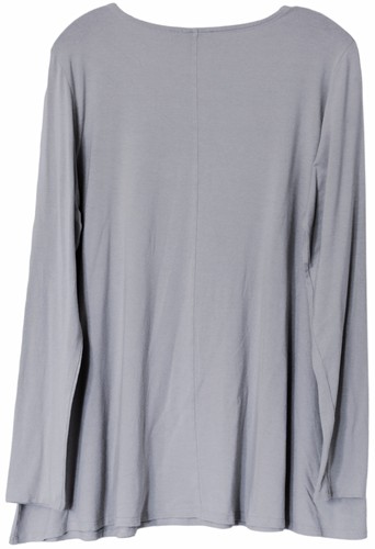 EILEEN FISHER Viscosa Elastizada Jersey Línea A Camiseta Top Túnica Gris Perla Talla L Grande - Imagen 2 de 2