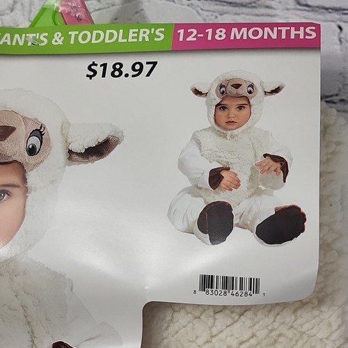 Baby Lamb Infant Costume Headpiece Jumpsuit Booties 12-18mos Celebrate NWT - Picture 3 of 4