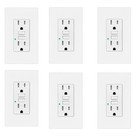 6 Pack GFCI Outlet 15Amp 125V Weather Tamper Resistant Wall Receptacle w/LED NEW