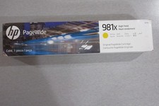 NEW HP 981X Yellow PageWide Cartridge (L0R11A) Warranty Exp AUG 2026