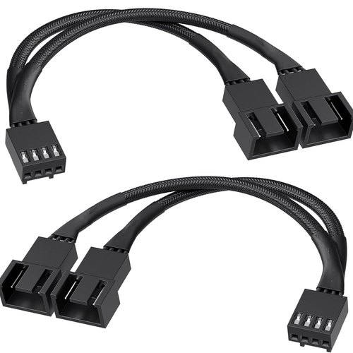 2er-Pack 3 Wege 4 Pin PWM Lüfter Splitter Kabel 12 Zoll, PC Lüfter Splitter 1 bis 3 Conv