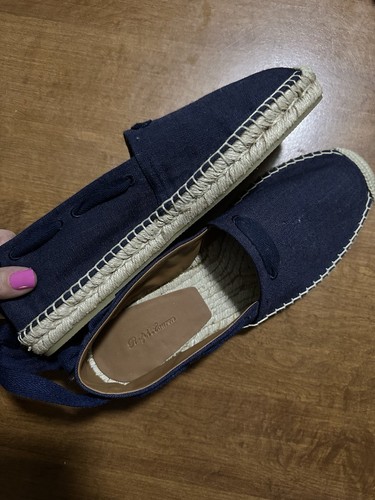 Ralph Lauren Bowsworth Spitze Leinen Logo mandelförmige Zehenpartie Slipper Herren 8 Damen 10,5 - Bild 9 von 18