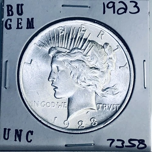 1923 P BU GEM PEACE SILVER DOLLAR UNC MS+++ U.S. MINT RARE COIN 7358