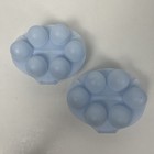 Jello Jigglers Egg Molds Easter Blue Oval Hinged Smooth Design Set Of 2