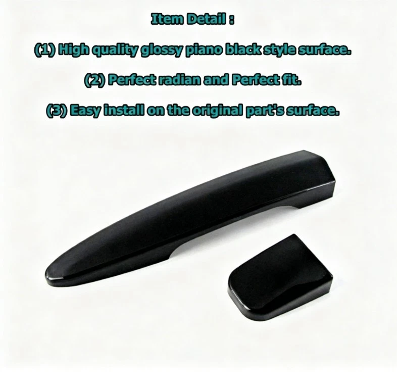 Para 2011-2025 Nissan Leaf Hatch preto brilhante lateral inteligente tampa de maçaneta de porta acabamento - Imagem 2 de 4