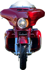 Custom Dynamics Chrome Sequential LED Headlight Trim 2006-13 Harley Touring FLHT