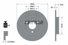 2x TEXTAR 92038500 Bremsscheiben Vorne passend für PEUGEOT 106 I (1A, 1C)