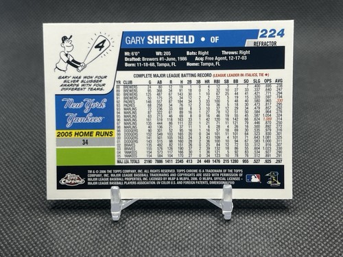 2006 Topps Chrome Refractor Gary Sheffield #224 SP Rare New York Yankees - Picture 2 of 3