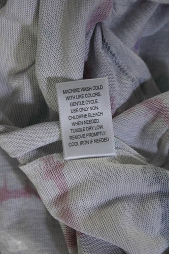 Emerson Road Womens Crew Neck Tee & Short Set - White SD/Rainbow Shibori Size S - Picture 6 of 7