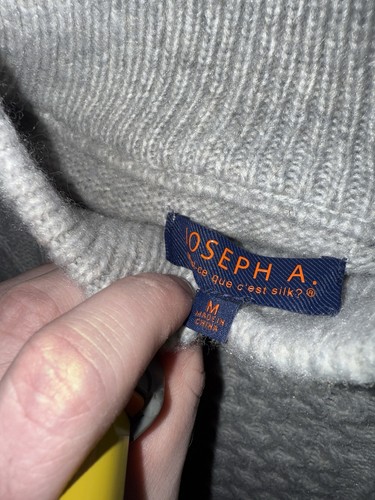 Joseph A Silk Gray Cable Knit Sleeveless Turtleneck Pullover Sweater Vest M NEW - Picture 5 of 6