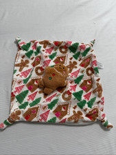 Parents Choice Gingerbread Man Xmas Plush Rattle Baby Security Blanket Knotted