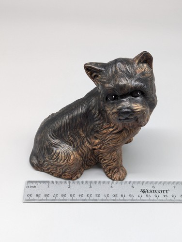 Realistischer Yorkshire Terrier Welpe Hund Garten Statue Yorkie 6,5" Wohndeko - Bild 3 von 9