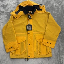 Filson Foul Weather Jacket Mens XS Larch Waxed Canvas Shelter Cover Cloth Yellow