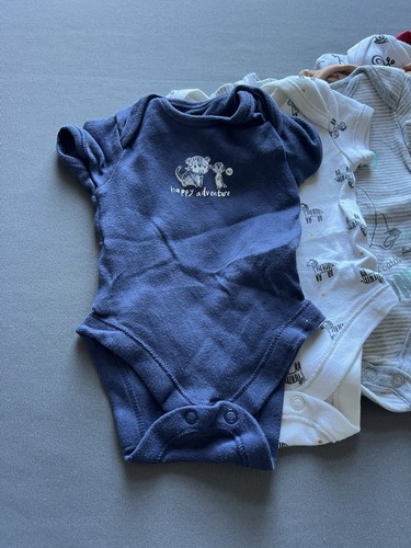 Neugeborenes kleines Baby Jungen Kleidungspaket 0-3 Monate erste Größe Bodys 8 Teile - Bild 8 von 11