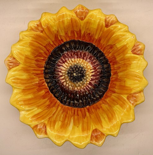 Maxcera Girasol Cuenco Servir Figura Cerámica Amarillo y Marrón - Imagen 1 de 3