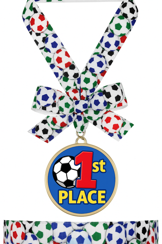 Football Birthday Ribbon – Black, Red, Blue, Green – Cake, Gift Wrap & Crafts - Picture 4 of 6