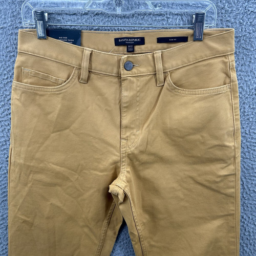 Banana Republic Traveler Pants Mens 30x32 Ochre Yellow Twill Slim Fit Mid Rise - Bild 2 von 20