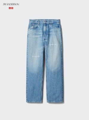 Uniqlo x JW Anderson Men's Straight Distressed Jeans Long Inseam 33 Tall 489368