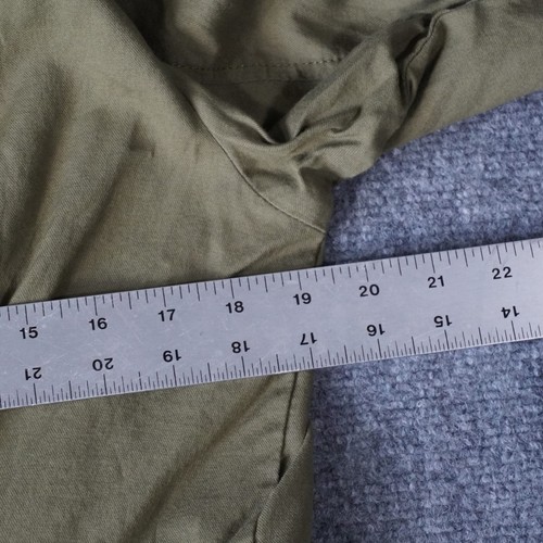 Army Green Hooded Anorak Jacket Lightweight Utility Drawstring Waist Medium - Picture 8 of 10