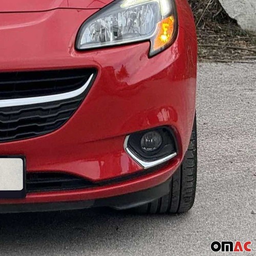 Nebelscheinwerfer Rahmen Umrandung für Opel Corsa 2015-2019 Edelstahl Silber 2x - Bild 2 von 7