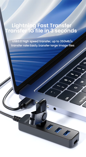 USB 3.0 Hub 4 Port Splitter Adapter mit Typ C Port Super Speed Adapter PC Hub - Bild 3 von 22