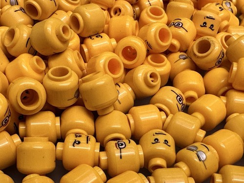 LEGO Kopf, gelb, 3626cpx302, 3626cpb0193, 3626cpb0122b, 9 Stück (je 3) - Bild 6 von 8