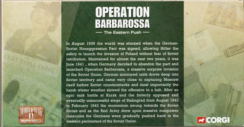 CORGI CLASSICS "WORLD WAR II OPER BARBAROSSA PANTHER TANK EASTERN" 1:50 LE 60203 - Picture 7 of 11