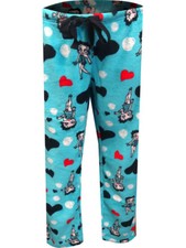 Betty Boop Womens Plush Fleece Lounge Pajama Sleep Pants Turquoise Medium