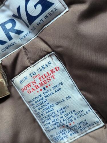 vintage USA made 1970s puffer GERRY goose down XL brown WESTERN ski coat jacket - Picture 7 of 12