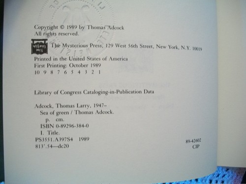 Sea of Green (Thomas Adcock, 1989 1st Printing HCDJ) - Imagen 12 de 12
