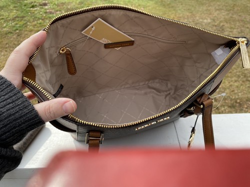 MICHAEL KORS CHARLOTTE LARGE TOP ZIP BAG TOTE Brown SIGNATURE TRIFOLD WALLET - Bild 8 von 8