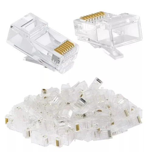 Conector de extremo de paso Cat6 RJ45 100 PIEZAS enchufe modular cable Ethernet de nueva obra - Imagen 7 de 10