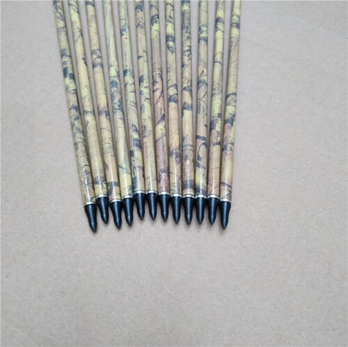 12Pcs 31" Archery Carbon Arrows Feather Nock Recurve Bow Compound Bow Hunting - Picture 11 of 11