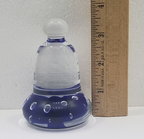 Hand Blown Art Glass Bell Paperweight Marked Gibson 1990 - Picture 3 of 5