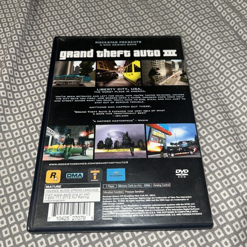 Grand Theft Auto III 3 (Sony PlayStation 2 Ps2, 2001) COMPLETE No Manual - Picture 4 of 4