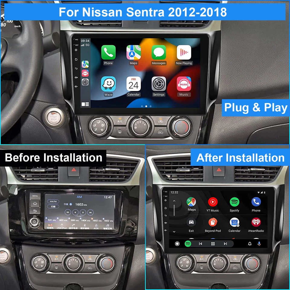 For Nissan Sylphy B17 Sentra 2012-2018 Car Radio Android 13 8Core Stereo CarPlay - Image 2 of 4