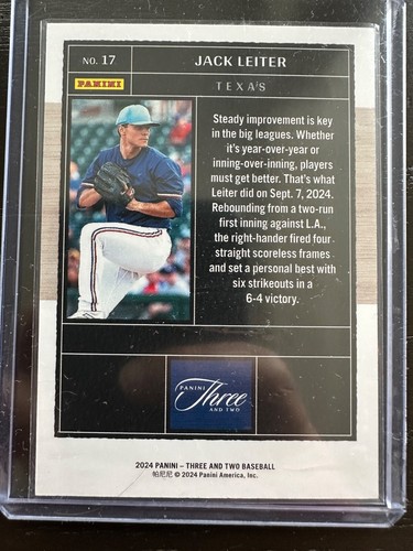 2024 Panini Three and Two - Jack Leiter - /99 (RC) - Picture 2 of 2