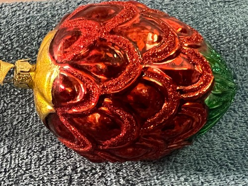 Christmas ornament glass decorated pinecone egg shape OH4608 - Picture 2 of 4