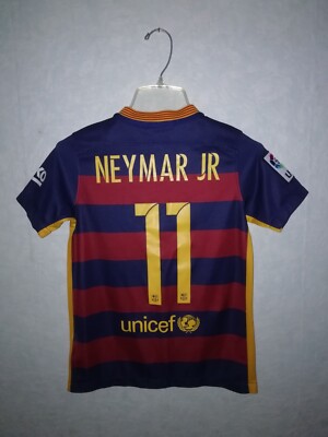 Barcelona Neymar Jr Home 2015 2016 Nike Youth S 8-10Y Shirt