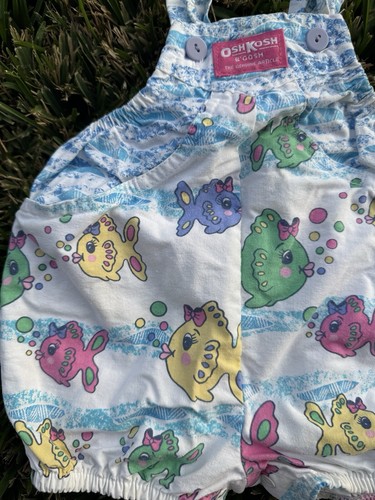 Rare Vintage OshKosh Bubble Romper Primary Fish USA 6/9M - Picture 5 of 7