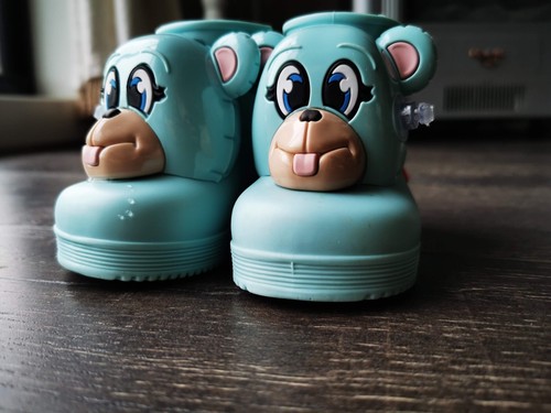 Mini Melissa Jeremy Scott Blue / Mint Green Monkey Rain Boots 6/7USA 21/22EUR - Picture 3 of 12