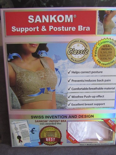 Sankom Support & Posture Bra - Size XXXL - White - New in Box - Picture 1 of 5